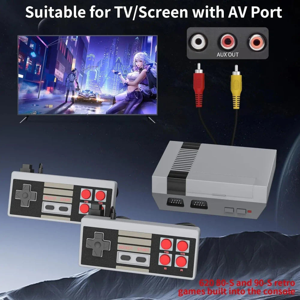 Classic Retro Gaming Console + 2 Controllers